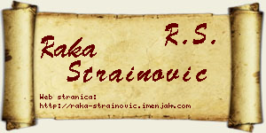 Raka Strainović vizit kartica